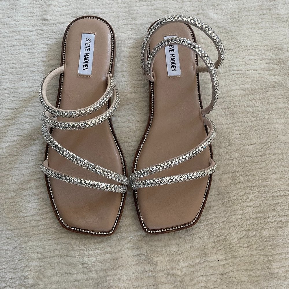 STEVEN MADDEN STARIE RHINESTONES SANDALS